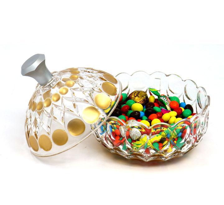 Acrylic Candy Jar Clear/ Gold