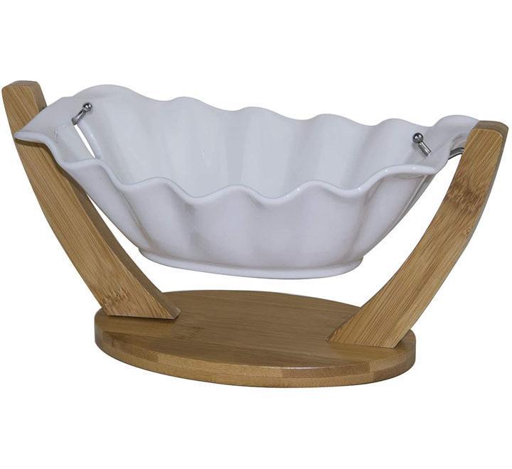 Ceramic Bowl With Bamboo Stand