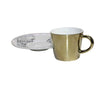Ceramic Tea/ Coffee Cup 1 Set Gold/White
