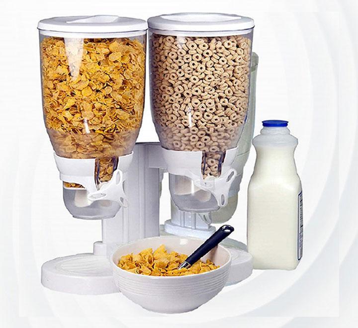 Cereal Dispenser Double Storage Dry Food Container