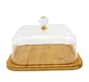 Flat Rectangular Cake Plate With Square Dome Cover