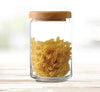 Glass storage container Pop Jar With Wooden Lid