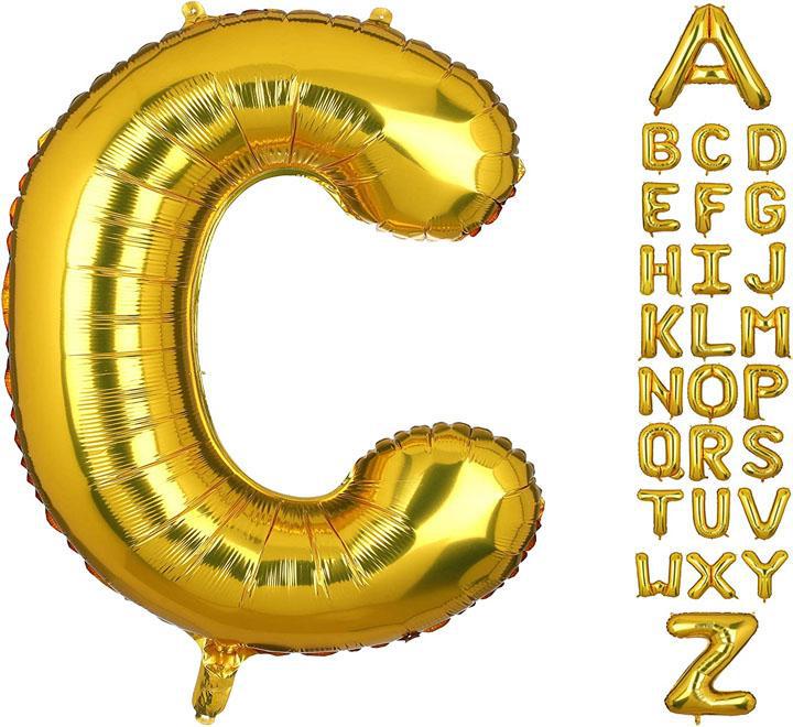 Large Gold Letter C Foil Balloon