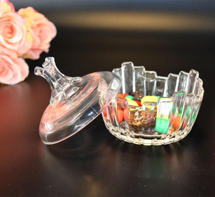 Melody Series Glass Candy Jar With Lid