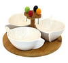 Peanut bowl With Fork And Bamboo Base
