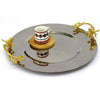 Premium Silver Round Tray With Handle