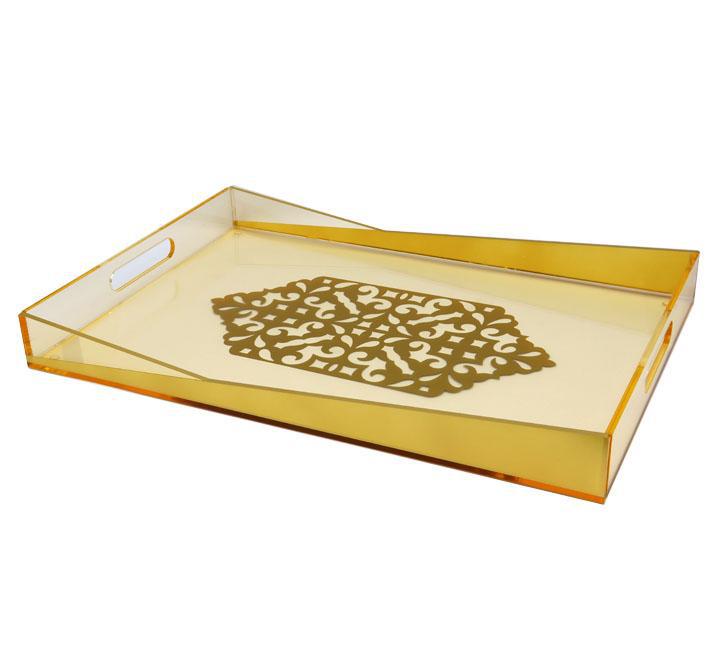 Rectangular Acrylic Serving Tray with Handle