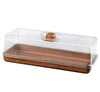 Rectangular Pastry Cake Holder with Wooden Finish