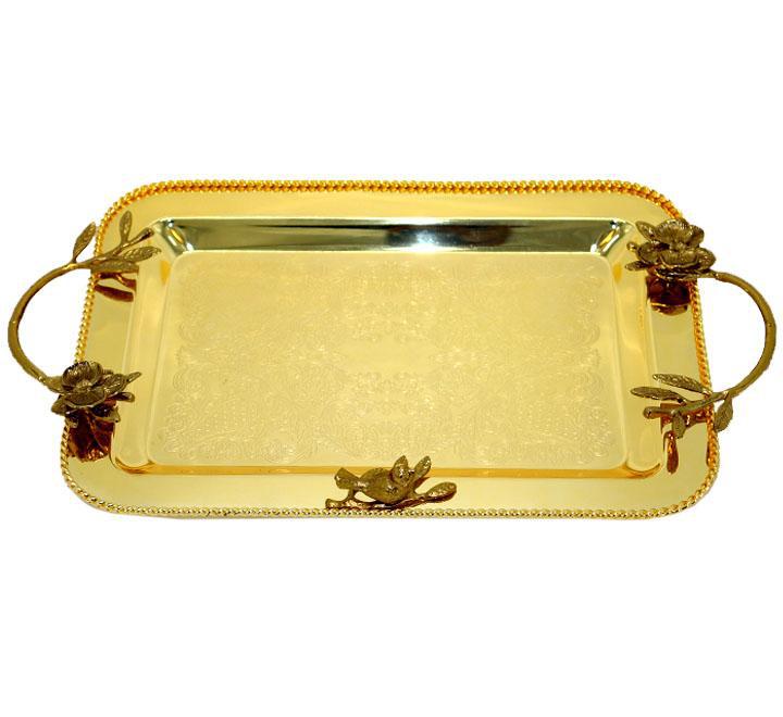 Stainless Steel Rectangle Serving Tray Gold